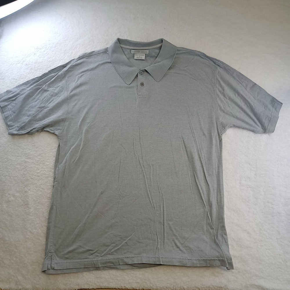 Geoffrey Beene Polo Short Sleeve Shirt Men's Grey Polo Size Large